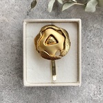 ヴィンテージボタンポニーフック  Gold Rose