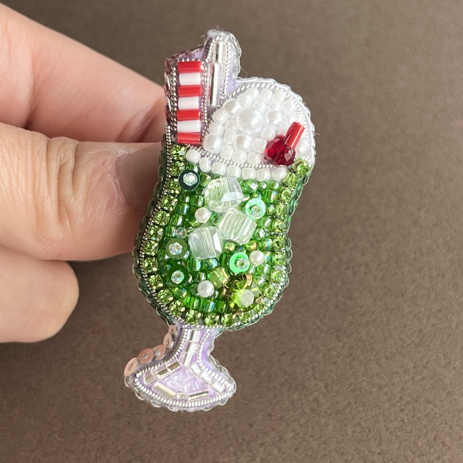 きのこ ✿ コアラ 水色 クリームソーダ ビーズ 刺繍ブローチ きのこ ✿様 専用 コアラ 水色 クリームソーダ ビーズ 刺繍