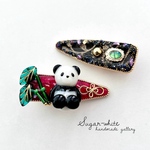 🐻‍❄️🎋panda？ hair clip set ✵ パンダになりきるあのコのヘアクリップ2点セット ⚠️クリップ向き固定品