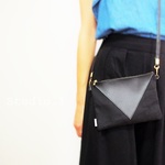 『beautiful-soさまオーダー品』【Studio.I】letterbag＊miniポシェット＊ショルダー＊帆布×レザーBK