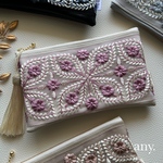 【受注製作🪡】再販✨インド刺繍リボン 大人ポーチBrilliant flower purplepink✨用途いろいろ！便利なサイズ 