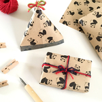 A4デザインペーパー「おすわりパンダくん(クラフト)」6枚セット