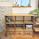 ［nibosi様］引出し付き*オープンラックW900  ⚫︎ダーク　3列D350変更