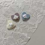 再入荷🐾　ベビー　ヘアゴム　キッズヘアゴム　poodle heart tie 🐾　~retro ~ 犬　わんちゃんヘアゴム　くすみカラー　春　パステル　レトロ　ヘアゴム　キッズ　ハートヘアゴム