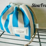 シマシマきんちゃく turquoise blue