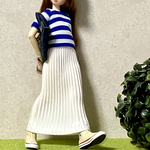 プリーツスカート＊ドール服(☆22センチドールの洋服白