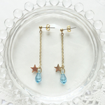 雫スワロフスキー＆ミニ星ピアス