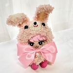 選べる推しカラーリボン！すのチルぬい　きぐるみ　ぬい服　チルぬい　ピンクうさぎポンチョ