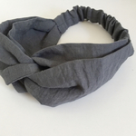 ベルギーリネンのクロスターバン・グレーブルー