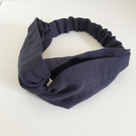 ベルギーリネンのクロスターバン・ネイビー