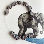 【2コセット】JIRI＊IVANA#czech beads#チェコビーズ　elephant🐘14✖️10㍉ gray/copper