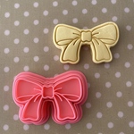 リボンクッキー型　スタンプ付きクッキー型