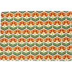  35cm✖️50cm ランチョンマット☆レトロポップフラワー🧡オレンジ