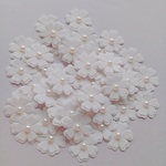 50個【 2枚貼り合わせのシンプルお花 ホワイト①】ダイカット・クラフトパンチ 