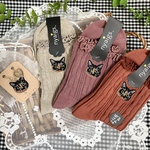 \さびねこスペシャル/サビ猫さんのドイツ製ハートモチーフ﻿と猫さん刺繍のキラキラバッグチャーム♡と靴下3足セット