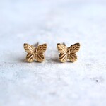 ☆新作☆つけっぱなしOK 錆びないサージカルステンレス【蝶々バタフライ gold】ピアス