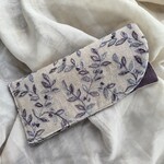 リネン*刺繍生地*メガネケース*リーフ