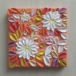 テクスチャーアート「FLOWER」No 12 原画　一点もの  3D 現代アート　☆送料無料