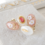 小ぶり！お花の4粒アソート　ピンク　小さめサイズ　組み合わせできる　4つセット　キャンディ　レジン　お出かけ　プレゼント