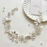 ウェディングに♪お花モチーフヘッドドレス/バックカチューシャ風 小枝アクセサリー