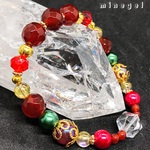 カーネリアンレッド 天然石ブレスレット✨　Minegel デザイン パワーストーン ブレスレット 勝負運アップ