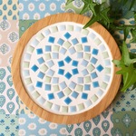 ＊Dahlia＊ Blue 〈タイル鍋敷き〉