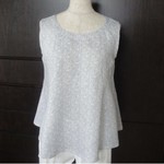 リネン　フレアーノースリーブ　ブラウス　（ペーズリー）