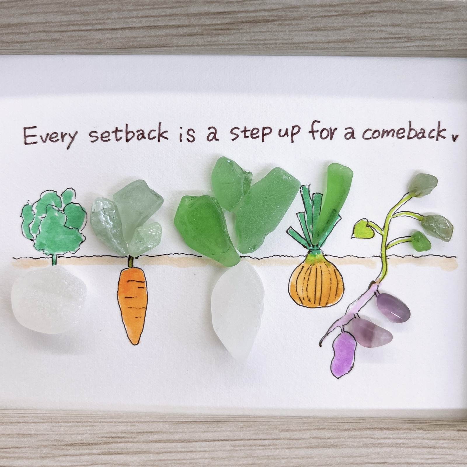 シーグラスアート　野菜　ベジタブル 野菜シリーズシーグラスアート