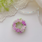小さな リース　飾り　樹脂　薔薇　パープル　21