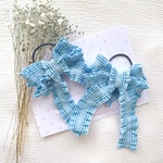 ꫛᥱꪝ ＊ gingham ＊ ギンガムチェック柄フリルリボン ヘアゴム 2個組