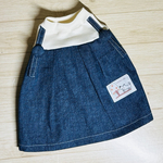 犬服　SS サロペット風ワンピ　デニム