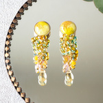 七宝焼 黄花藤ピアス 