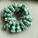 【2コセット】JIRI＊IVANA#czech beads#チェコビーズ　Easterbunny17✖️8㍉ jade green 翡翠/bronze
