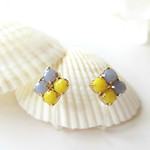 *911*Simple Bijou earring（イエロー×グレー）
