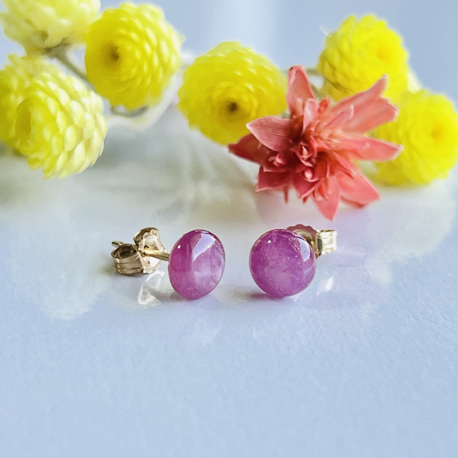 ルビー原石☆ シルバーピアス 1630 ピアス（スタッド・一粒