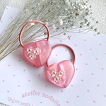 ＊love fleurs＊ お花ハートヘアゴム　2個セット