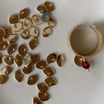 10pcs ステンレス ゴールド アンティークチャーム 扇 ミニサイズ