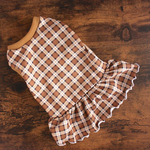 ピックアップSALE☆犬服　チェック柄　ワンピース　ハンドメイド　