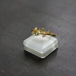 グリーントルマリン＆ブルートルマリン　2粒　リーフリング　SILVER925　　YG