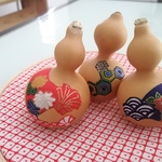 縁起物。3個セット置き型ひょうたん飾り和柄
