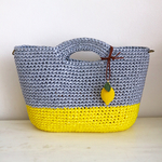 ★charusho426様専用★　イエロー×シルバー  横長スズランテープbag  レモン