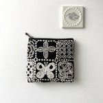 ミナペルホネン・forest tileとタンバリンのマチつきポーチ 12cm