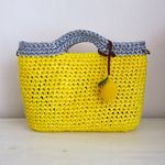 イエロー×シルバー  　スズランテープミニbag  レモン