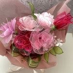 (送料込み)母の日☆薔薇のアレンジメント(ピンク系♡籠アレンジ)☆ディップフラワー☆アメリカンフラワー