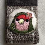 刺繍キーホルダー（コザクラインコ）
