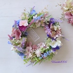 ラベンダーと紫陽花のリース
