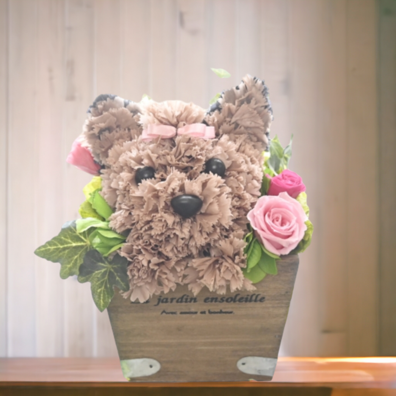 フラワーペットプリザーブドフラワー  カーネーション 犬 花  動物  誕生日 お供え ペット