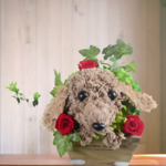 花っぷり フラワーペット【ダックスフント】プリザーブドフラワー カーネーション 犬 動物 母の日 誕生日 プレゼント　ペットのお供え