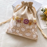  【インド刺繍リボン】巾着　ポーチ