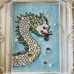 龍と龍体文字の開運刺繍